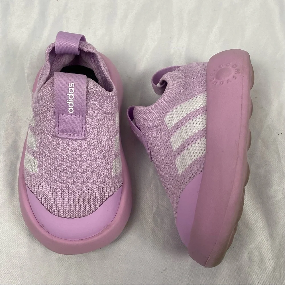 Adidas Baby Girl Kids Pink Slip-On Sneakers Size 5K - Picture 4 of 16